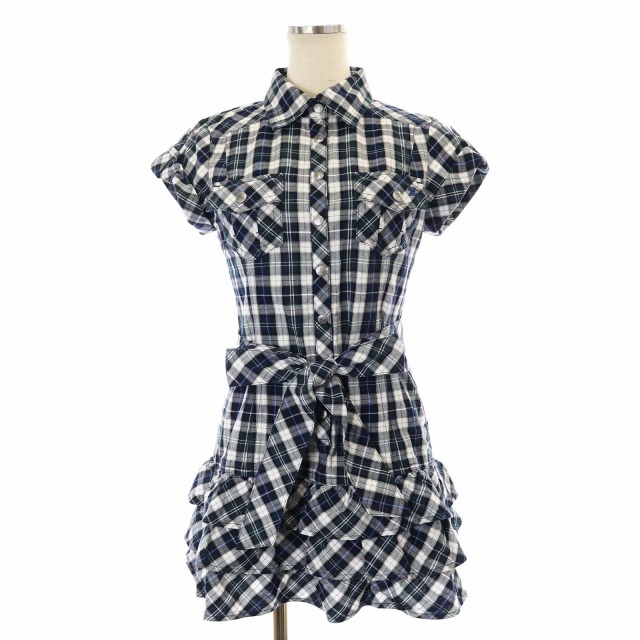 バーバリーブルーレーベル BURBERRY BLUE LABEL チェック 半袖 フリル  