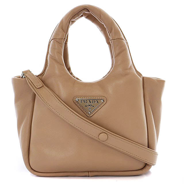 プラダ PRADA ソフト パデッドナッパレザー ミニハンドバッグ 2way  