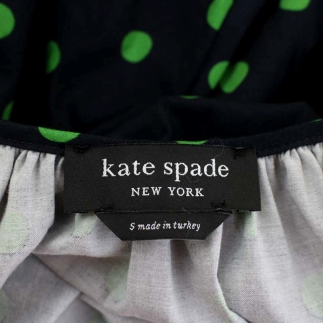 ケイトスペード KATE SPADE ワンピース 七分袖 ロング ドット ラウンド  