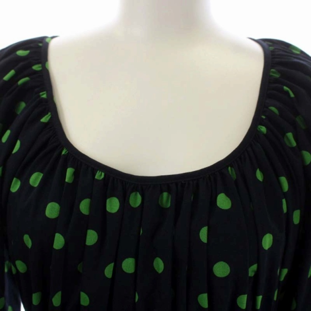 ケイトスペード KATE SPADE ワンピース 七分袖 ロング ドット ラウンド  