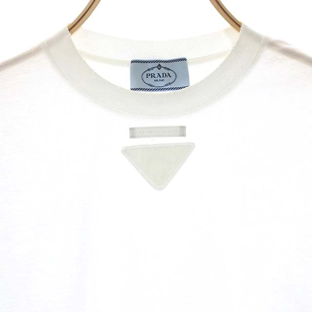プラダ PRADA CROPPED JERSEY TEE クロップドロゴプレートTシャツ 
