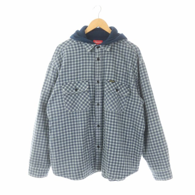 シュプリーム SUPREME 22AW Houndstooth Flannel Hooded Shirt フード  