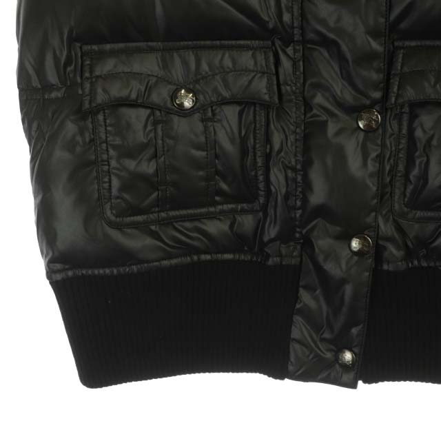 Burberry BLUE LABELファー付きフード ブラックダウンベスト