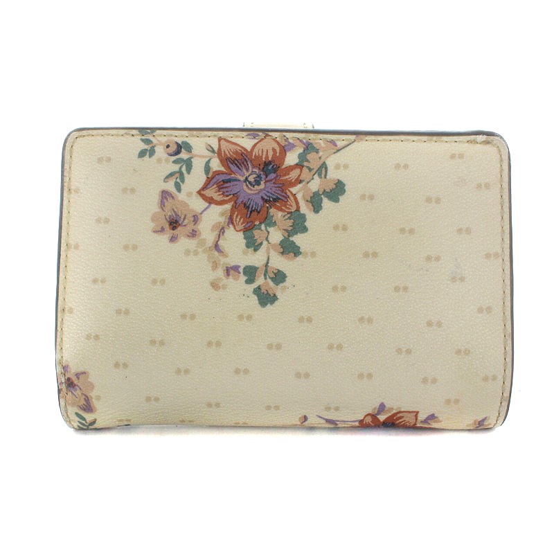 コーチ COACH 財布 二つ折り レザー 花柄 白 ホワイト F32148 /AK5