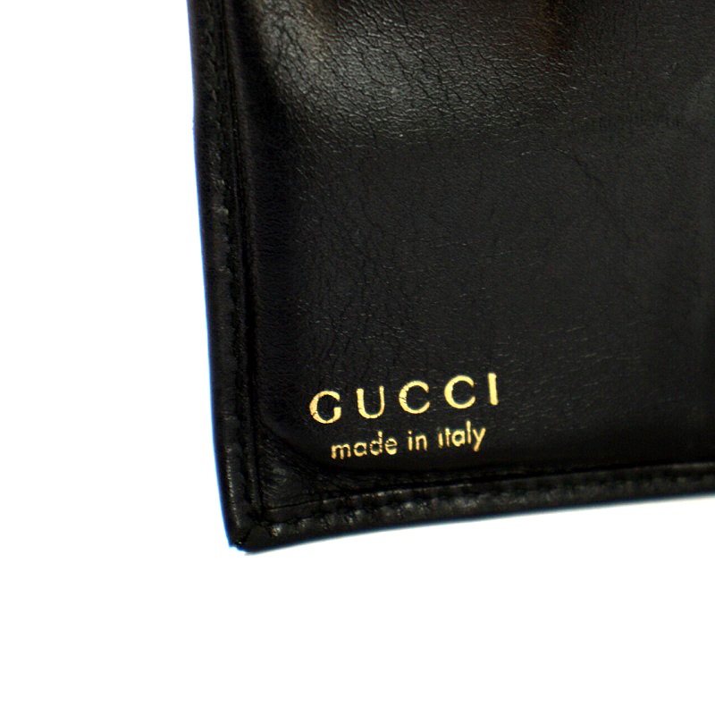 グッチ GUCCI 財布 二つ折り レザー 黒 ブラック 035 2091 □OH /AK5