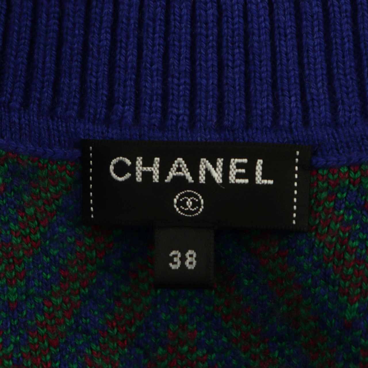 シャネル CHANEL ココマークカシミヤワンピース ニット 膝丈 長袖 38 