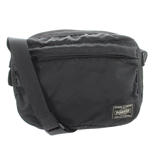 【美品】PORTER ポーター ショルダーバッグ ロゴ 黒 ポーター ロゴ入り ブラック サコッシュ ショルダーバッグ 男女兼用