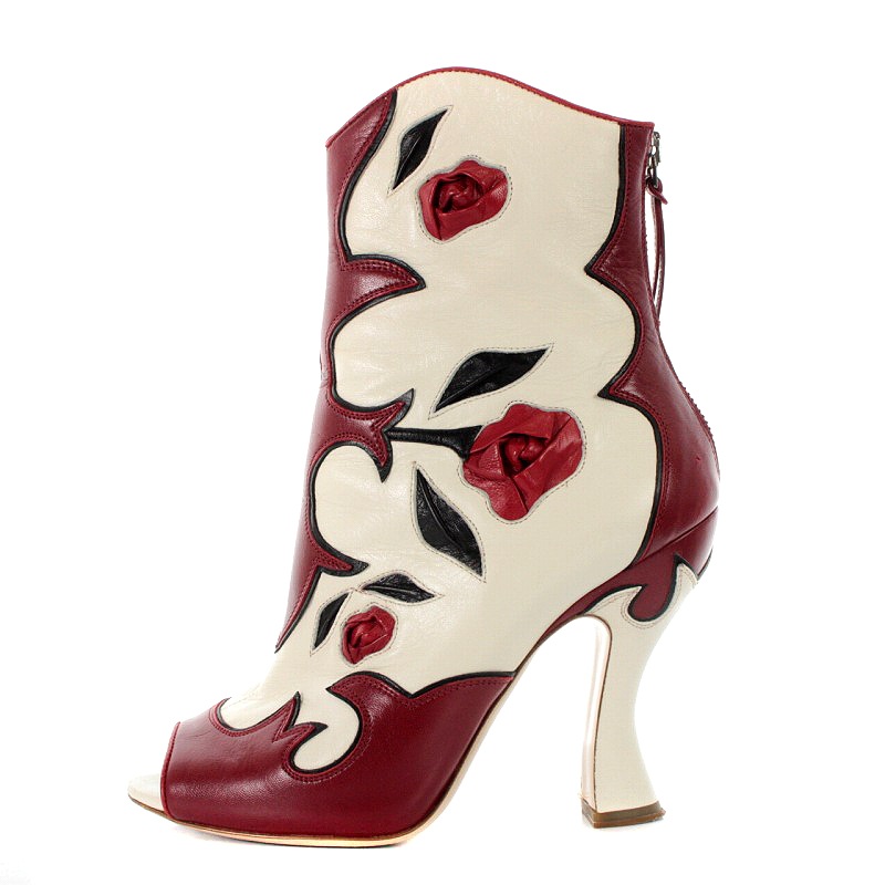ミュウミュウ miumiu ウエスタンブーツ ショートブーツ ローズモチーフ 