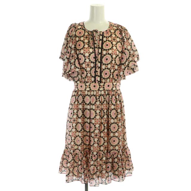 未使用品 ケイトスペード KATE SPADE ラメ フラワー フレア ワンピース  