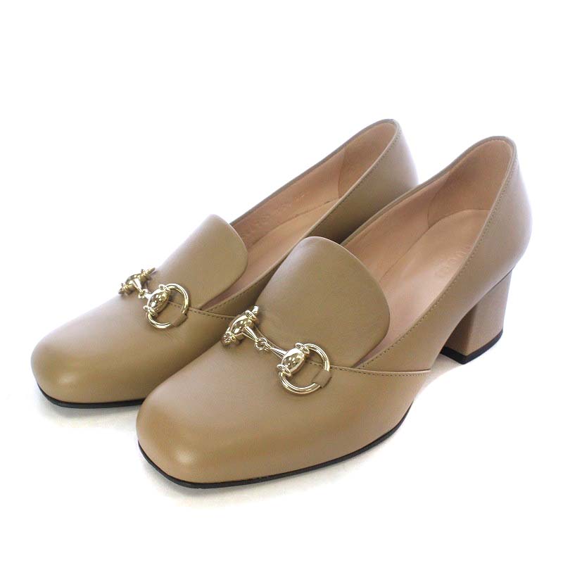 グッチ GUCCI ホースビット ローファー パンプス チャンキーヒール 