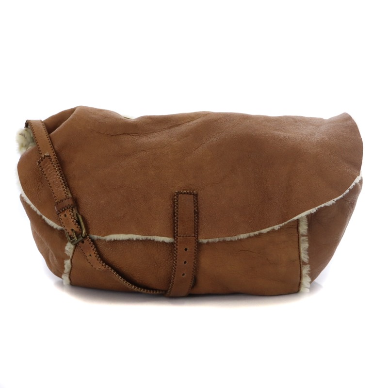 ミュウミュウ miumiu ムートンショルダーバッグ ファー 茶 ブラウン  