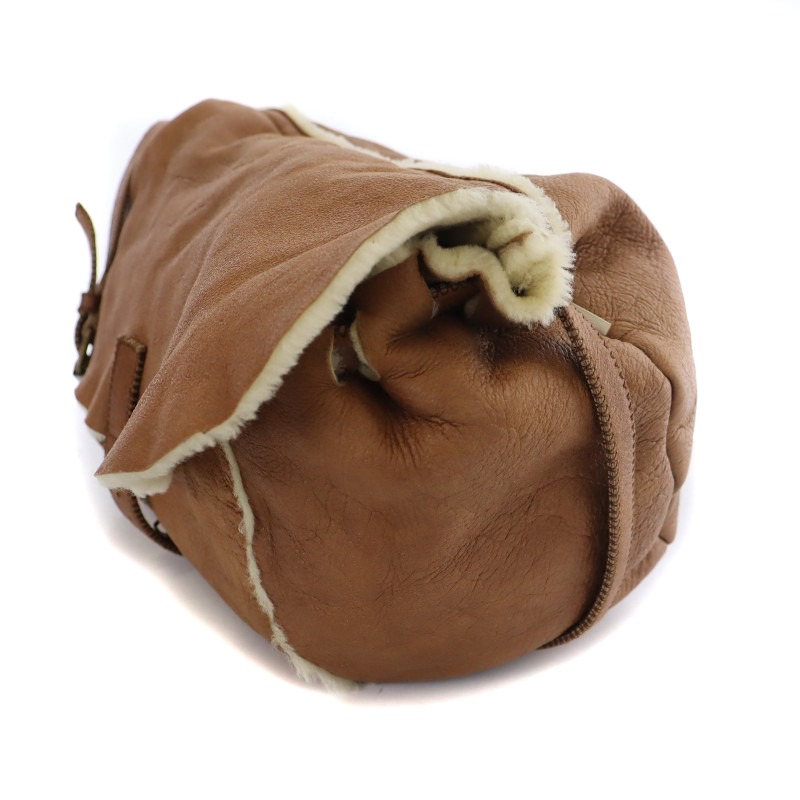 ミュウミュウ miumiu ムートンショルダーバッグ ファー 茶 ブラウン  