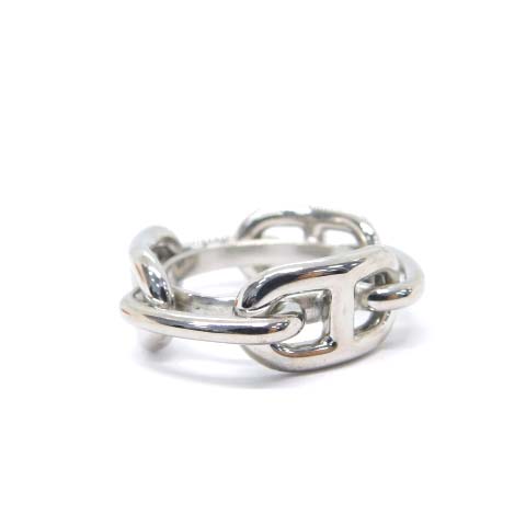 エルメススカーフリングHERMES シェーヌダンクルシルバー色