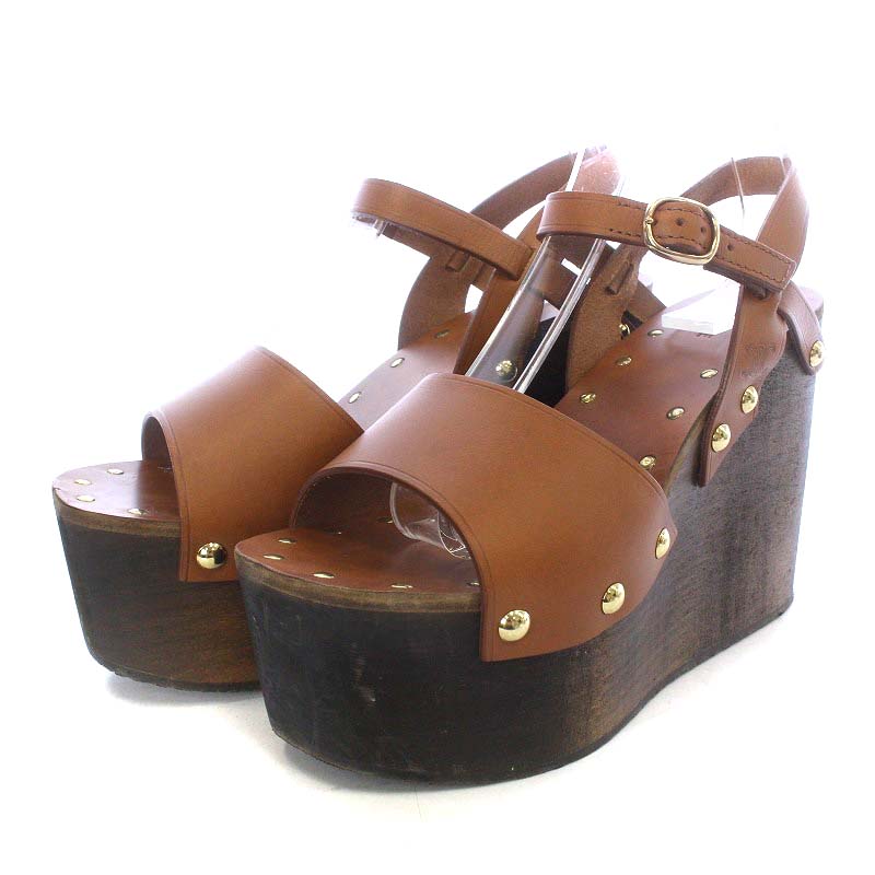 セリーヌ CELINE Les Bois Leather Wedge Sandal レ ボワ レザー 