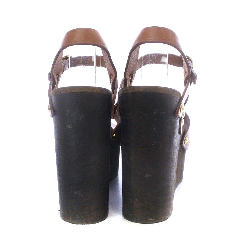 セリーヌ CELINE Les Bois Leather Wedge Sandal レ ボワ レザー 