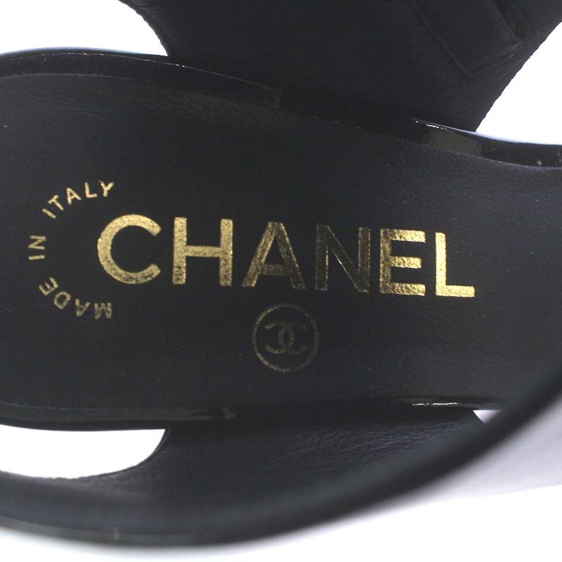 シャネル CHANEL サンダル ハイヒール ココマーク ワイドストラップ  