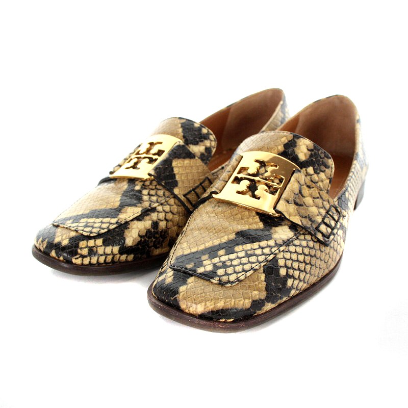 トリーバーチ TORY BURCH ローファー パイソン レザー 6.5 23.5cm 