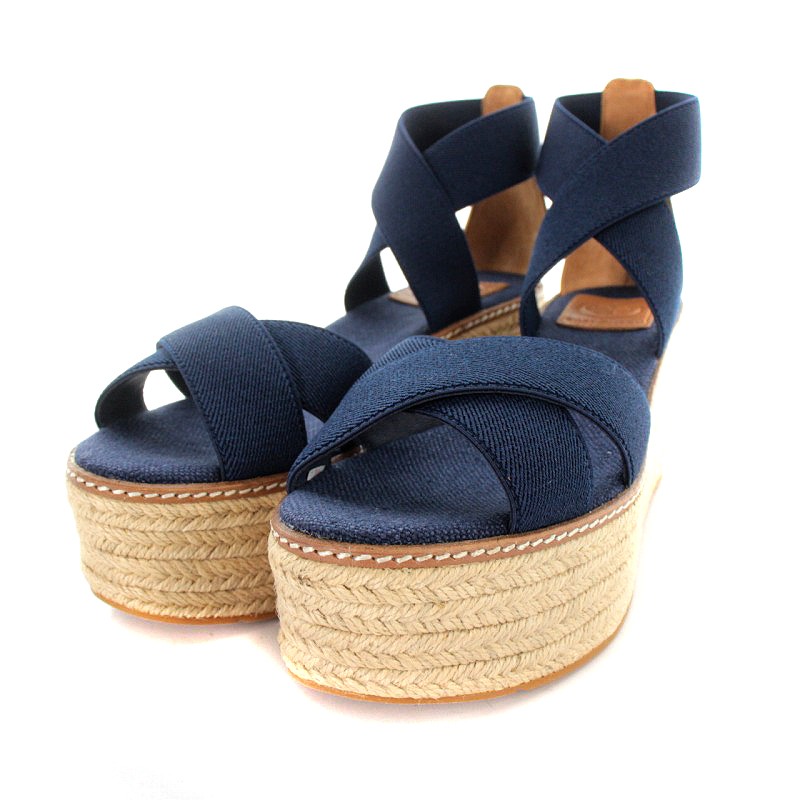 トリーバーチ TORY BURCH サンダル エスパドリーユ ウェッジソール 7.5 