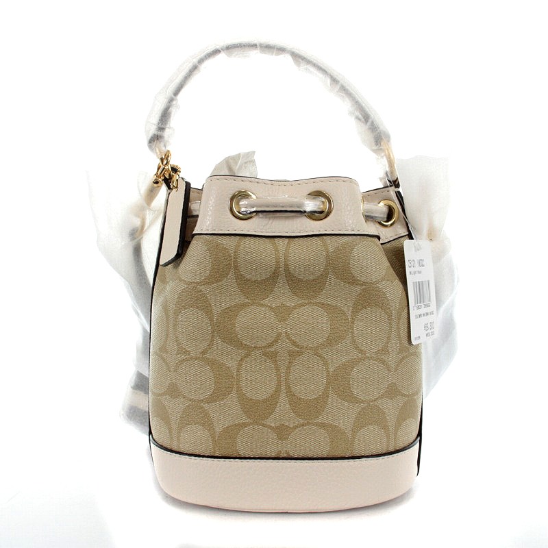 未使用品 コーチ COACH シグネチャー デンプシー ドローストリング  