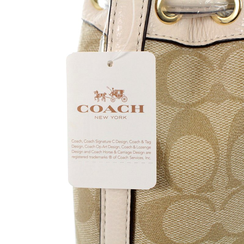未使用品 コーチ COACH シグネチャー デンプシー ドローストリング  