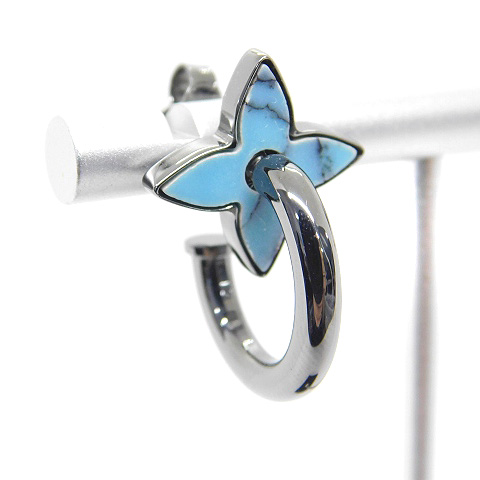 ルイヴィトン LOUIS VUITTON ブックルモノグラム ビーズ ピアス リング  