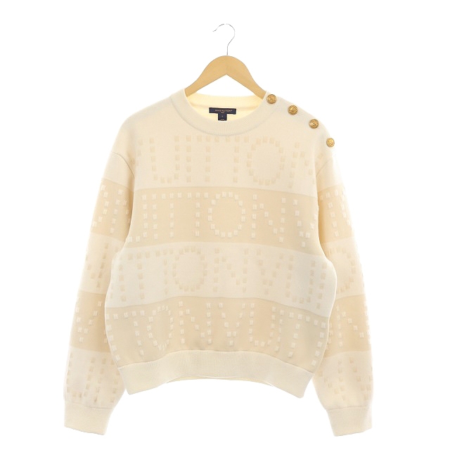 ルイヴィトンアイボリー ロゴ入りニットセーター ルイヴィトンアイボリー ロゴ入りニットセーター