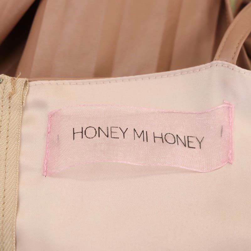 ハニーミーハニー HONEY MI HONEY フェイクレザー プリーツワンピース 