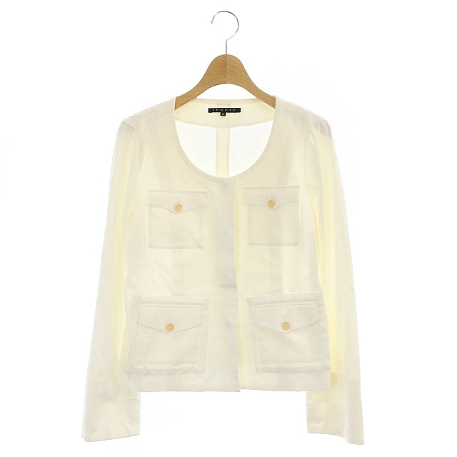 セオリー theory IREND ノーカラージャケット 薄手 コットン 2 オフ  