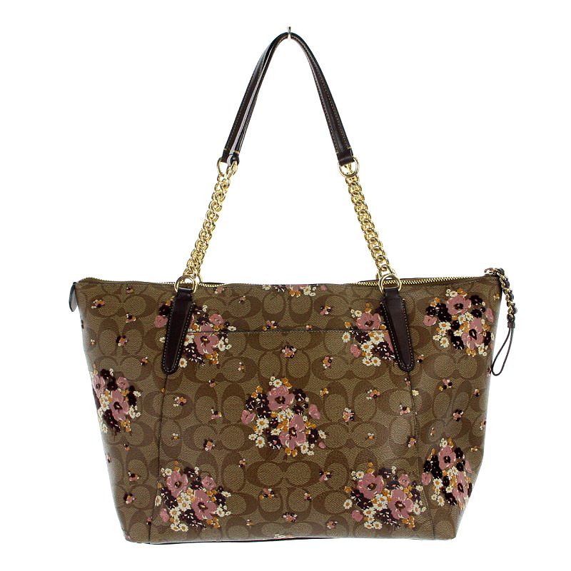 コーチ COACH トートバッグ シグネチャー 花柄 レザー ベージュ F32118  