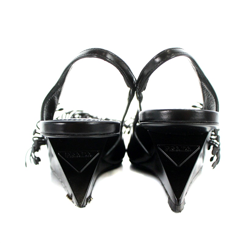 PRADA ブラック ストラップ ミュール 24センチ PRADA ブラック ストラップ ミュール 24センチ