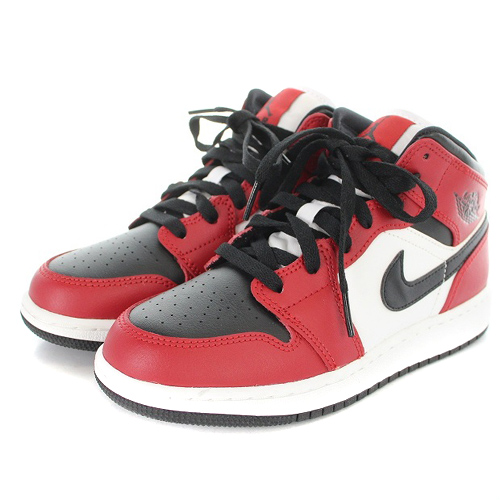 ナイキ NIKE GS Air Jordan 1 Mid Black Gym Red White GS エア 