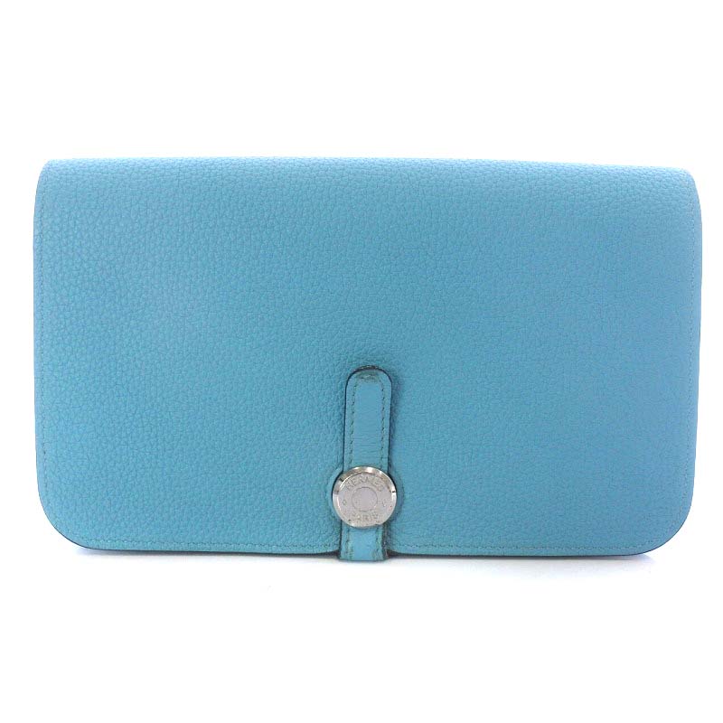 エルメス HERMES ドゴン GM 長財布 二つ折り エプソン ブルージーン Y  