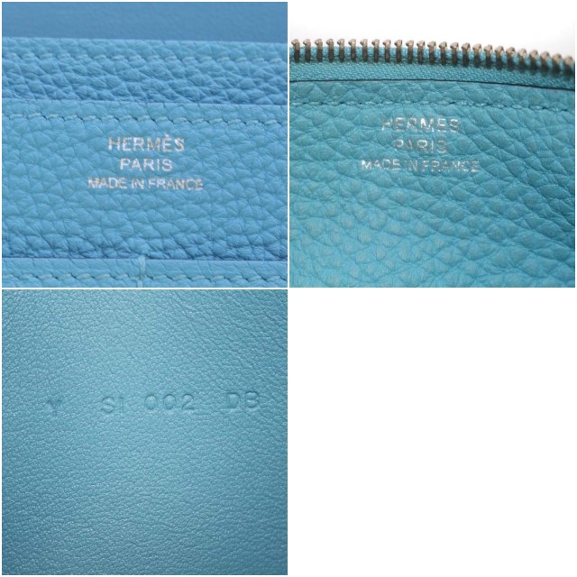 エルメス HERMES ドゴン GM 長財布 二つ折り エプソン ブルージーン Y  
