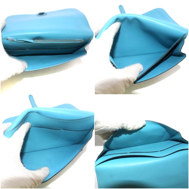 エルメス HERMES ドゴン GM 長財布 二つ折り エプソン ブルージーン Y  