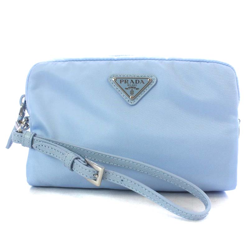 プラダ PRADA ポーチ メイク 化粧 トライアングルロゴ スクエア 