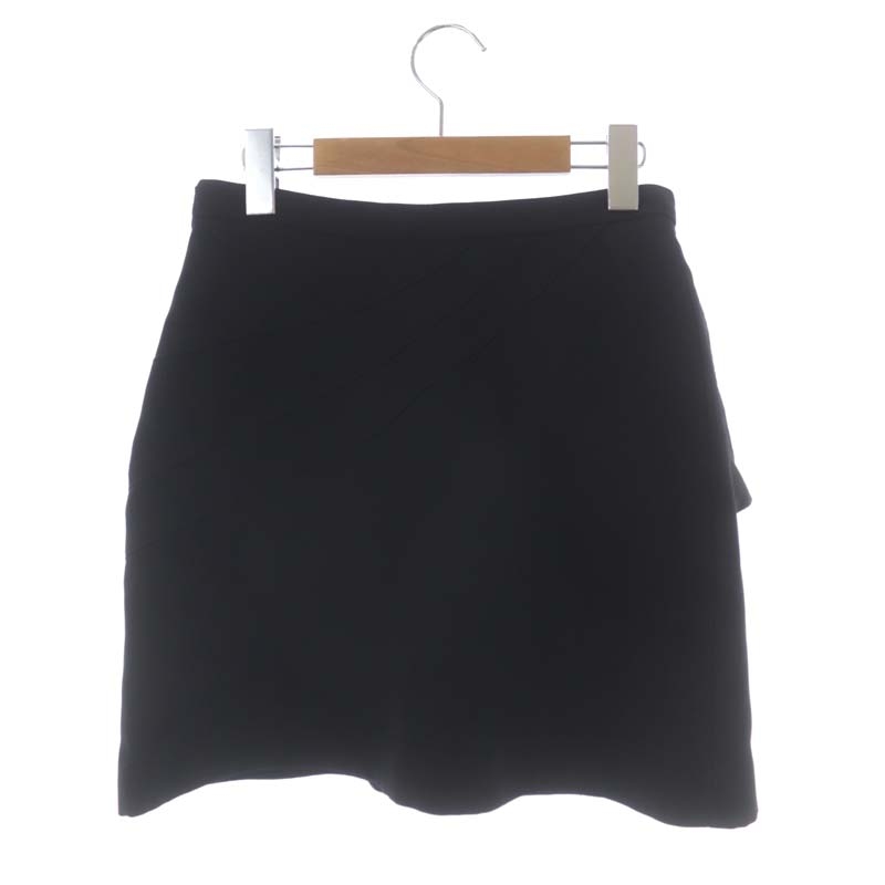 ミュウミュウ miumiu リボン ミニスカート 台形 40 黒 ブラック /AA  