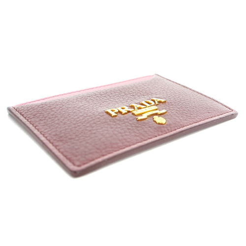 プラダ PRADA カードケース 名刺入れ レザー 赤 レッド ピンク