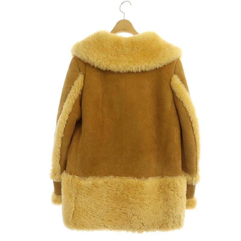 コーチ COACH ムートンコート アウター ダブル ミドル丈 XS キャメル  