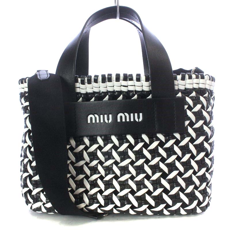 ミュウミュウ miumiu かごバッグ バスケット ハンドバッグ ショルダー 
