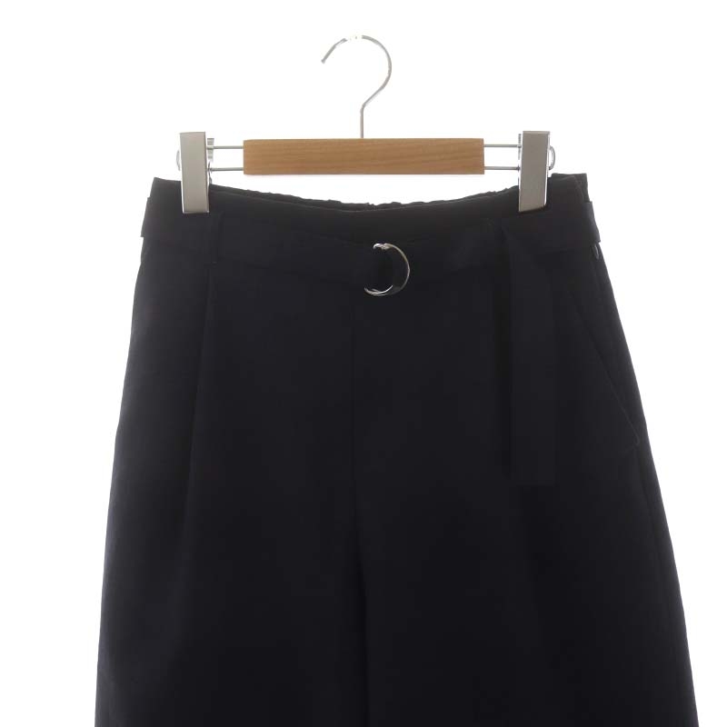 ストラ Stola. タックワイドパンツ ベルト付き 38 紺 ネイビー /ES  