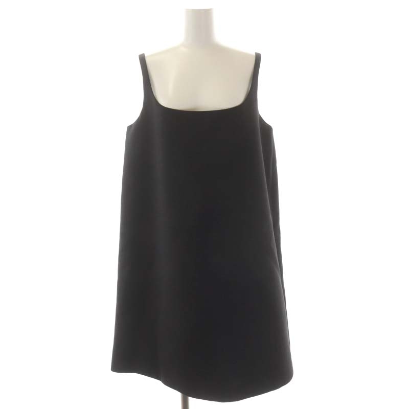 プラダ PRADA 22年製 ウール キャミワンピース 膝丈 Aライン 42  
