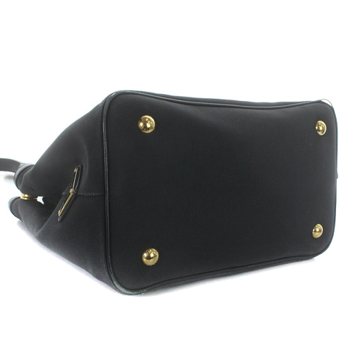 プラダバッグ 黒 キャンバスリボン ロゴジャガード2way ショルダー