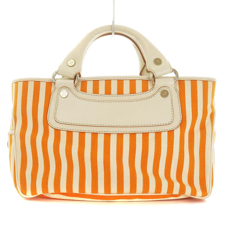 新品！セリーヌオレンジとホワイトのトートバッグ本皮