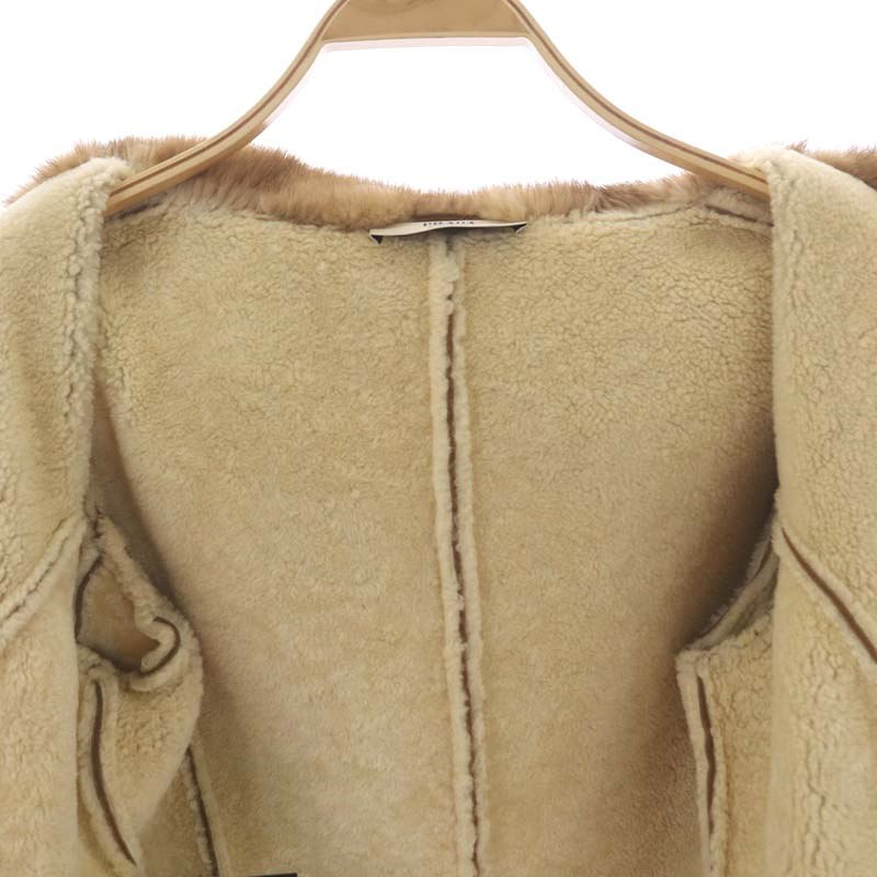 PRADA プラダ　ミンク襟　コート プラダ PRADA ミンクファー襟 ムートンジャケット アウター ボア