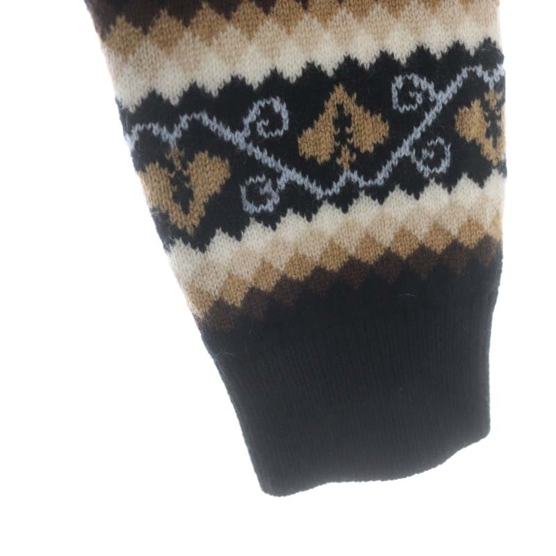 ミュウミュウ miumiu バラ柄襟付きニット セーター 長袖 クロップド 36  