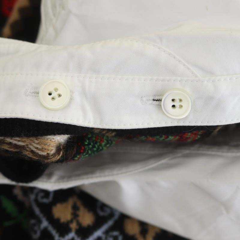 ミュウミュウ miumiu バラ柄襟付きニット セーター 長袖 クロップド 36  