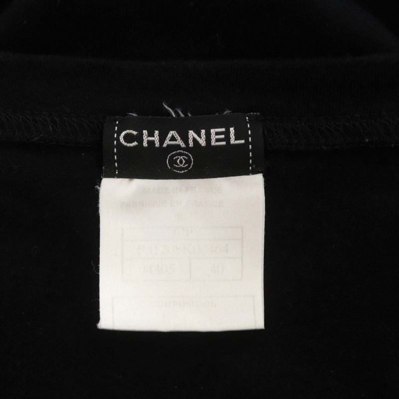 シャネル CHANEL ロゴビーズ装飾 ロングスリーブカットソー ロン 