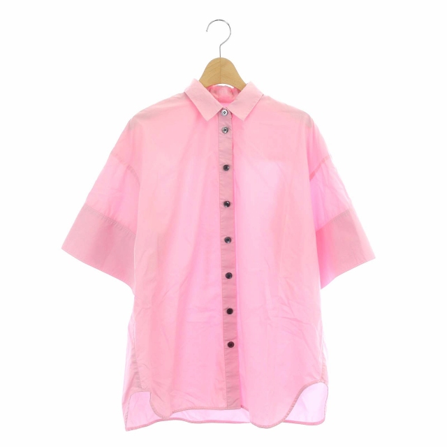 エンフォルド ENFOLD 21AW COTTONブロード 5分袖 BIG SHIRT シャツ 五 