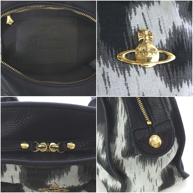 【Vivienne Westwood】レオパード柄オーブロゴ型押し　ハンドバッグ 33858327020-1.jpg