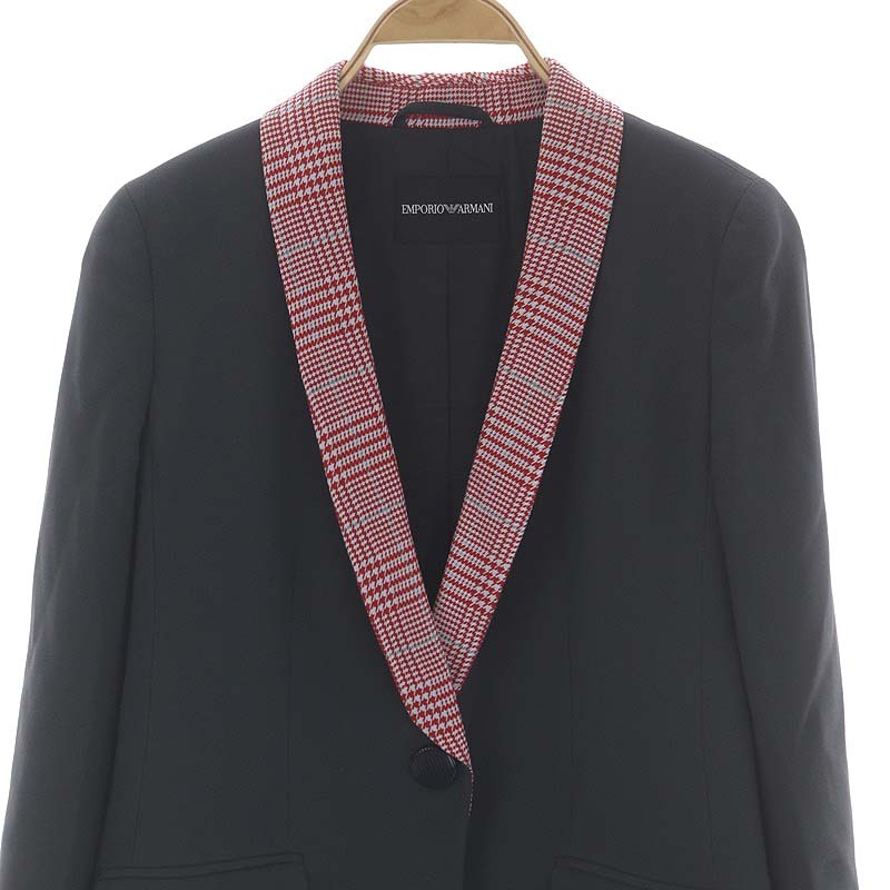 エンポリオアルマーニ EMPORIO ARMANI 千鳥格子ショールカラー1B 